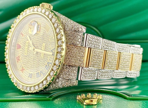 Rolex Herren Datejust 41mm Auster 18k Gelbgold & Stahl Vereist 20ct Diamant - Bild 3 von 8