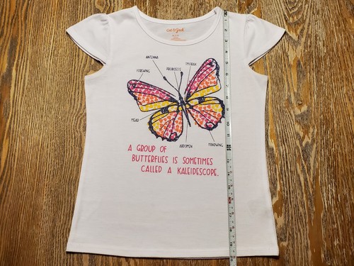 Cat & Jack Girls Butterfly Pajama Set Size M 7/8 T Shirt Shorts 2 Pc PJs Glitter - Picture 12 of 18