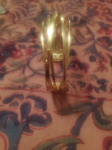Vintage MONET signiertes goldfarbenes Armband Manschette alter Schmuck Nachlass Verkauf Fund - Bild 13 von 18