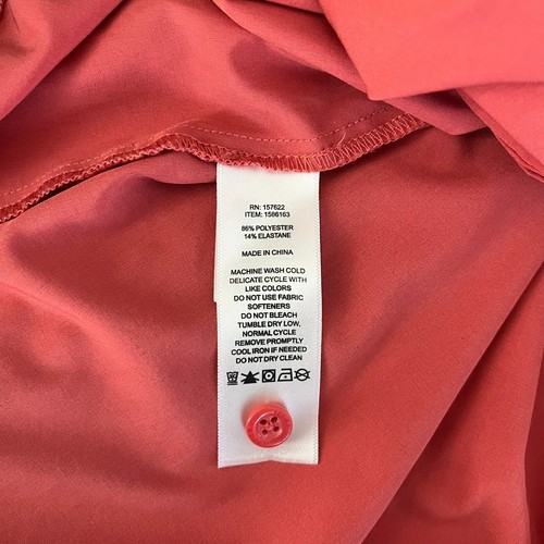 Eddie Bauer Long Sleeve Button Shirt Women's Size M Red Orange Classic Fit - Picture 10 of 10
