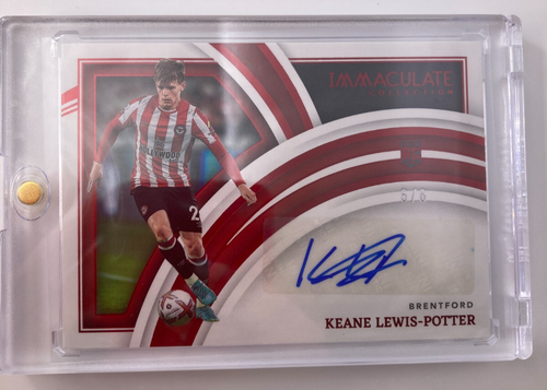 PANINI IMMACULATE 2022-23 KEANE LEWIS-POTTER BRENTFORD RED RC AUTOGRAPH 6/8.