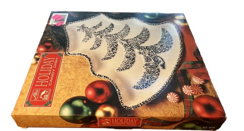 Christmas Tree Candy Dish Stoneware Shaped Guyroc 3918 w/Box Alco Bottom Chips - Picture 17 of 20