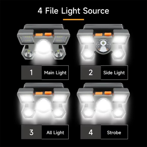 Faros LED regulables de 5 LED para exteriores de haz ancho para luz de pesca - Imagen 6 de 13