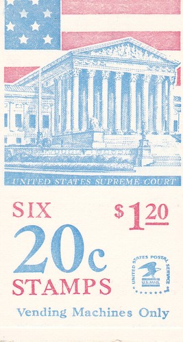 U.S. BOOKLET OF 6 SCOTT #BK139 1982 20ct FLAG OVER SUPREME COURT OPEN  - Picture 1 of 2