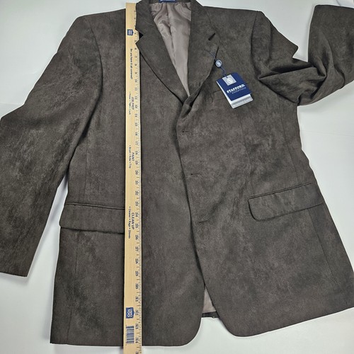 NWT Stafford Blazer Men's 46 Brown Classic Fit Single Vented 3 Button Notch - Picture 14 of 17