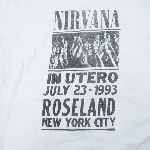Hollister T-Shirt Men's Medium White 100% Cotton Nirvana in Utero Short Sleeve - Picture 2 of 8
