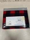 SWEET HOME 4-Piece Buffalo Sheet Set, 1800 Thread Count, Black/Red, Size Queen