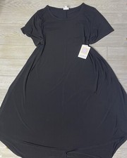 NWT Vintage Lularoe 2XL Carly Dress Solid Black Noir