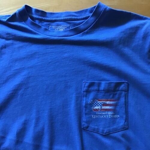 Vineyard Vines T Shirt Mens Medium 148th Kentucky Derby S/S Blue - Picture 2 of 9