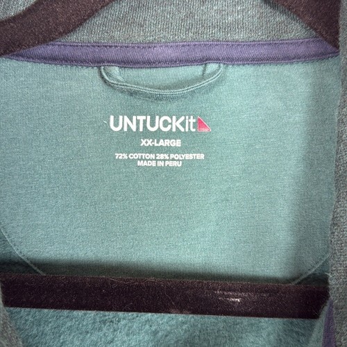 UNTUCKit Snap Fleece Pullover Teal Size XXL - Picture 5 of 6