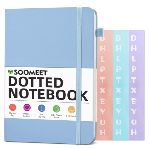 A6 PU Leather Dotted Journal Lined Notebook Work Writing Hardcover with Pen Loop - Picture 33 of 40