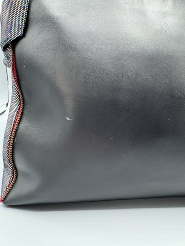 NWT Unique One of a Kind Leather Bag, Handmade, Black, Iridescent Sides - Picture 10 of 17