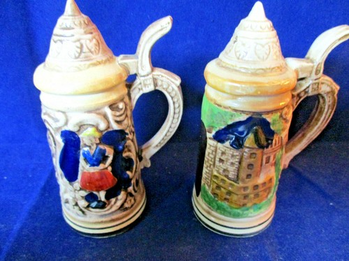 Salt Pepper Shakers Japan Beer Steins Germany design 4.5" tall - Picture 3 of 4