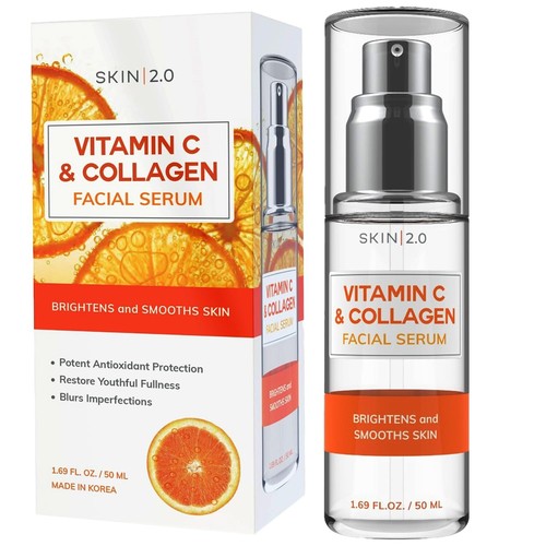 Sérum visage éclaircissant peau collagène vitamine C coréen anti-âge taches sombres