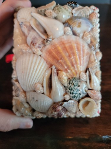 Handgefertigte Muschel verkrustete komplizierte Ozean Andenken Box Vintage Sammlerstück - Bild 10 von 16