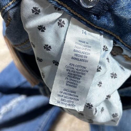 Lucky Brand Jeans Girls 14 Blue Skinny Distressed Stretch Denim Grunge Casual - Picture 9 of 12