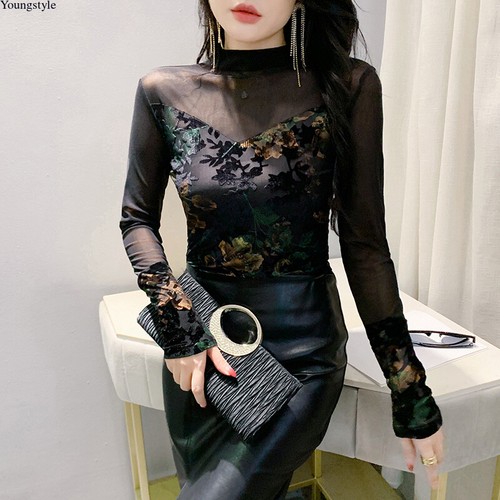 Autumn Winter Korean Women Basic Slim Party Cocktail Pullover Tops Blouse Shirt - Picture 78 of 114