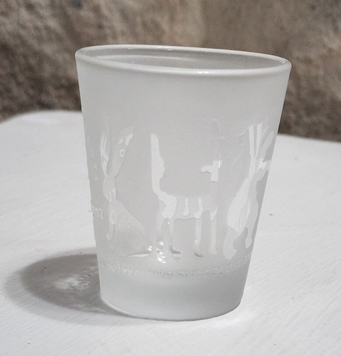Salt Lake 2002 official mascots Olympics Shot Glass frosted etched Souvenir - Picture 4 of 11