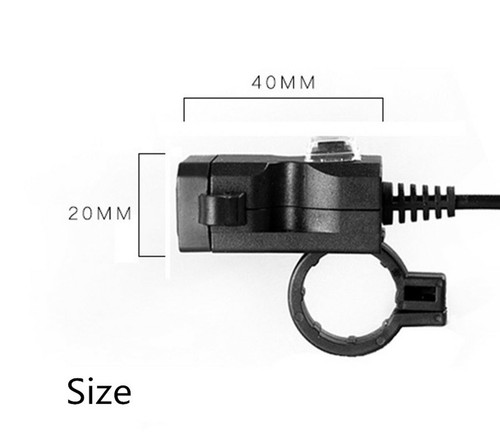 3.1A Dual USB Port Charger Socket Power Outlet For Motorcycle Handlebar W/Mounts - Photo 11 sur 12