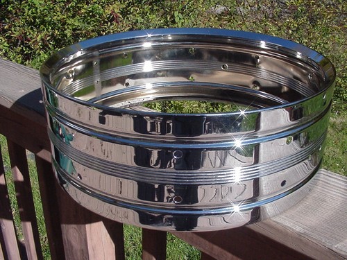 1975s ROGERS DYNASONIC D31179 drum shell 5x14 Chrome Over Brass - FREE ship US48 - Picture 9 of 24