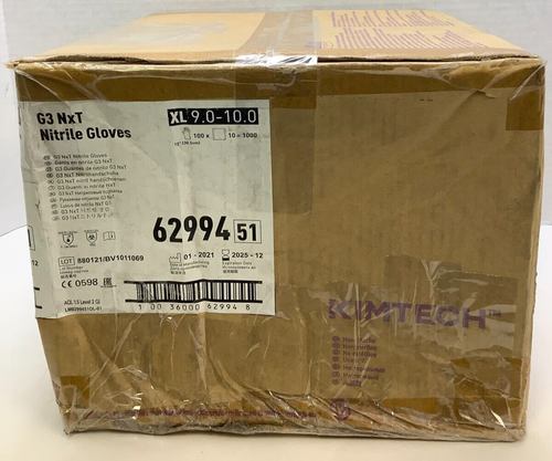 KIMTECH (62994) Pure G3 NXT Nitrile Ambidextrous X-Large Gloves 1000ct Case - Afbeelding 3 van 5