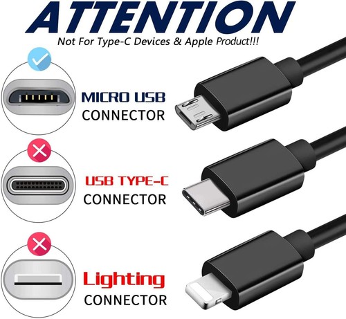 Charger Cord 9ft USB Cable Power Wire MicroUSB Long TPE Fast Charge for Tablets - Picture 7 of 8