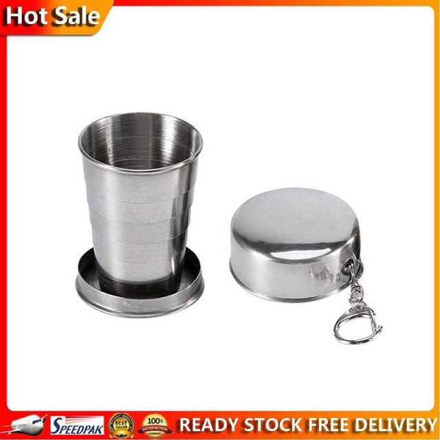 Stainless Steel Foldable Cup Outdoor Camping Travel Portable Teacup (75ml) @H1 Stainless Steel Foldable Cup Outdoor Camping Travel Portable Teacup (75ml) @H1
