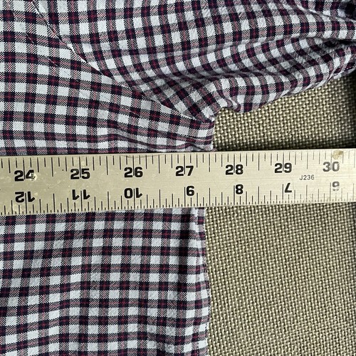 Members Mark Shirt Men's XXL Stretch Oxford Long Sleeve Button Up Blue Red Plaid - Picture 4 of 7