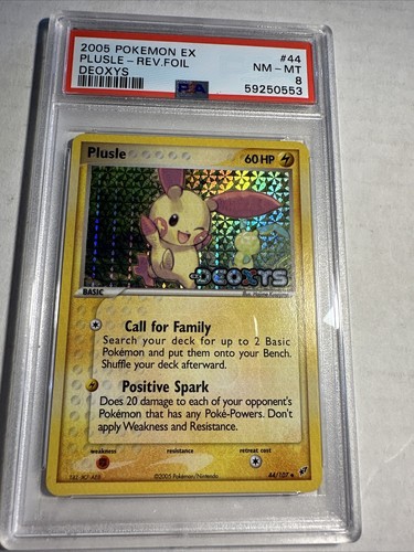 Pokémon Ex Plusle 2005 lámina Deoxys PSA 8 59250553 44/107 - Imagen 1 de 3