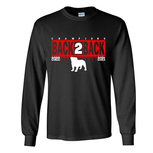 Mens Georgia Tshirt Team Color Georgia 2022 Football Back To Back Champs