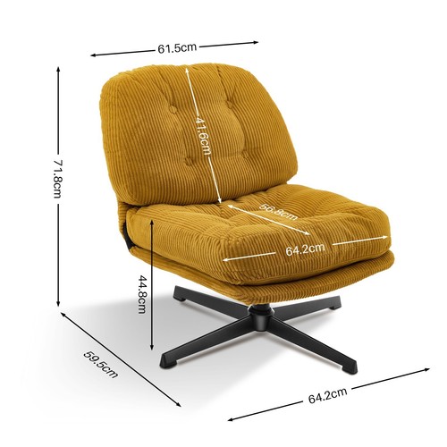 Redlife Foldable Modern Accent Chairs Upholstered Swivel Chair 360° Swivel Chair - Picture 2 of 9
