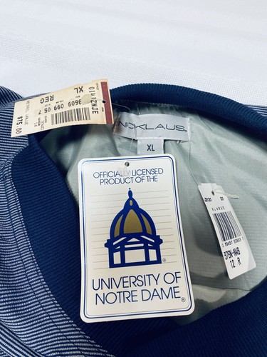 Nicklaus "NOTRE DAME STAFF" Nylon XL Pullover Windbreaker Brand New w/Tags VTG - Picture 7 of 11