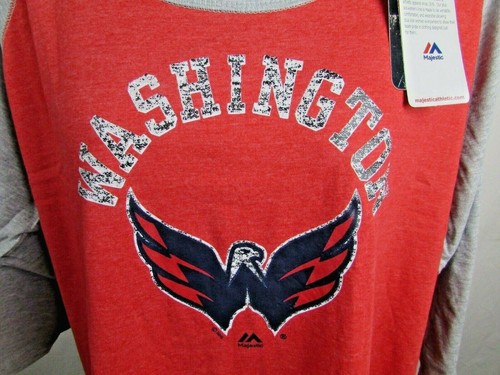Washington Capitals NHL Women's Raglan 3/4 Sleeve Tee Distress Logo - Bild 2 von 11