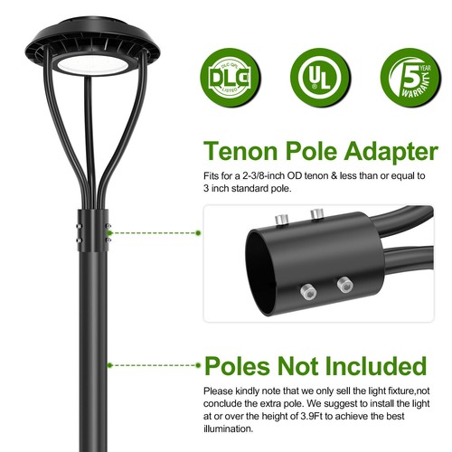 150W LED Post Top Pole Light Outdoor Garden Yard Street Area Lighting Fixture - Picture 9 of 12