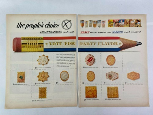 Kraft Cheese Nabisco Crackers Magazine Ad 10.75 x 13.75 Chesterfield Hunts - Picture 1 of 2