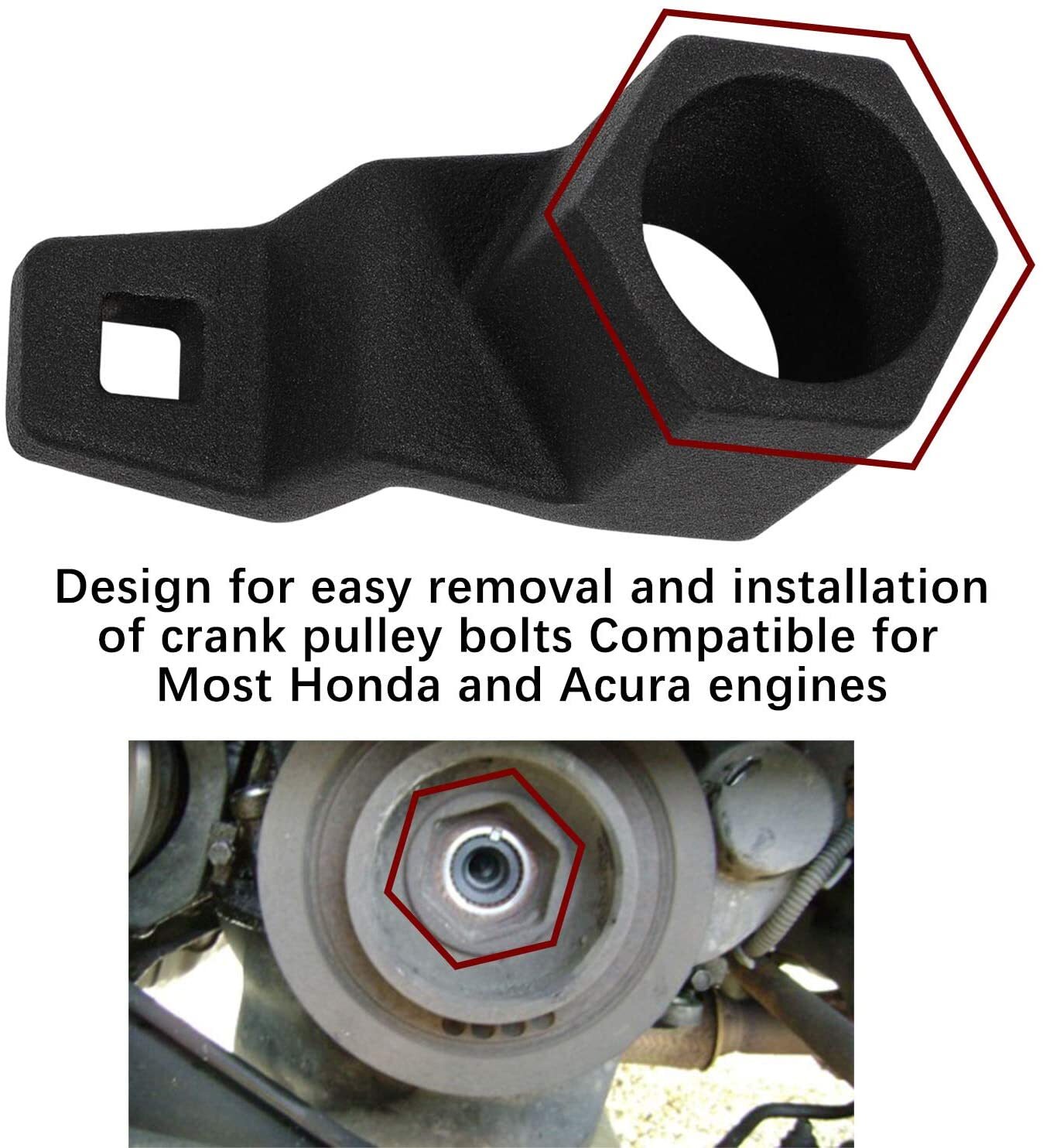 Crank Pulley Wrench Holder Tool 50mm Removal Holding Spanner For Honda