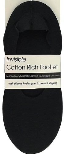 2 Pair Men's Footlets Invisible No Show Socks Low Cut Cotton Rich Liner - Picture 3 of 14