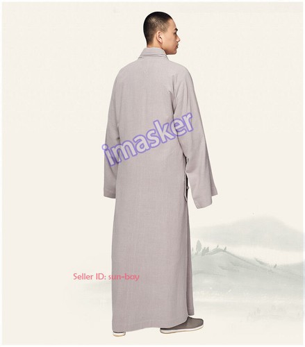 Vestido Monje Budista Shaolin Meditación Algodón Lino Bata Larga Vestido Kung Fu Traje - Imagen 23 de 30