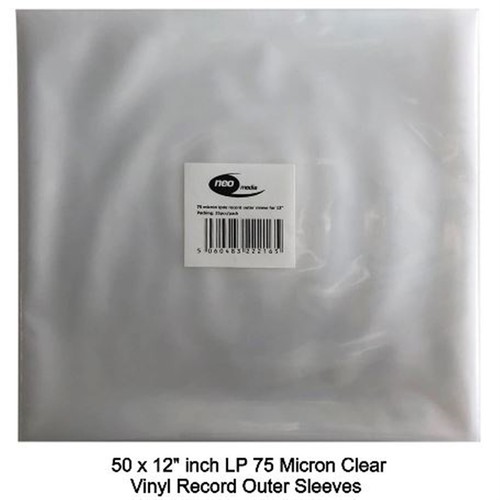 50 x 12" LP Schallplatte 75 Mikron Vinyl LPDE äußer klar Hüllen starke Geldbörsen Neu - Bild 7 von 10