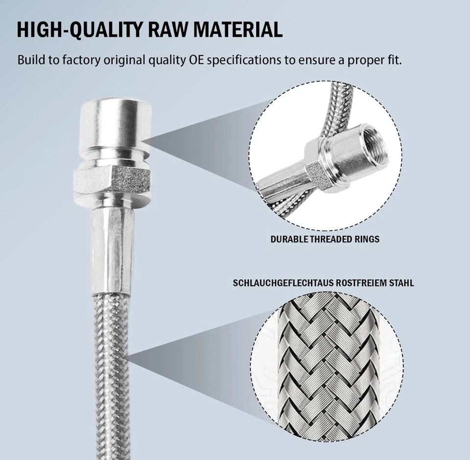 Brake Lines Front Stainless fit Silverado Sierra 2007-2019 2500 3500HD 2011-2019 - Image 2 of 4