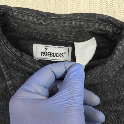 Vtg Sears Roebuck Shirt Mens 2XL XXL Black Denim Chambray Long Sleeve Button Up - Picture 4 of 8