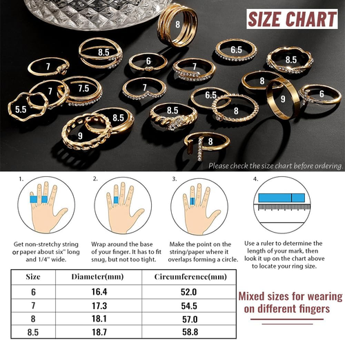 Gold Knuckle Rings Set for Women, Dainty Simple Trendy Cute Stackable Finger Rin - Picture 6 of 12