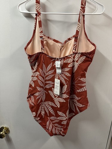 Cupshe Women’s Xl Swimsuit Slim And Sculpt One Piece Bathing Suit Leaves NWT - Picture 3 of 7