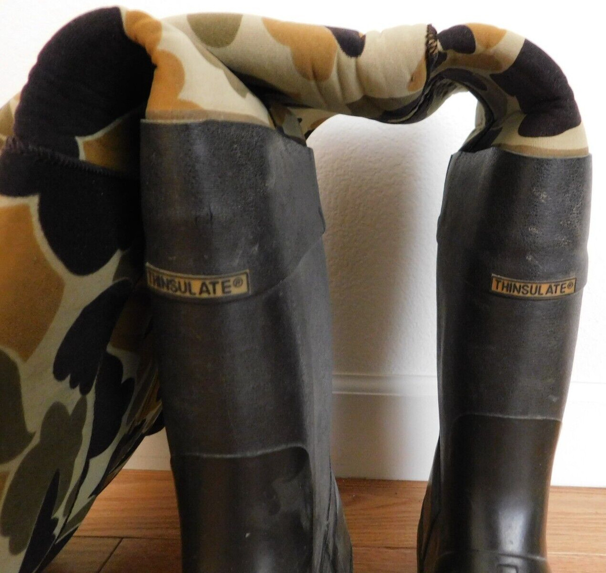 CABELAS Neoprene Hip Waders Camo Mens Size 8 Waterproof Thinsulate Steel Shank