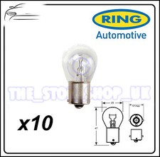 TRADE PACK of 10 Ring P21W Brake/Indicator/Reverse Light Lamp R382