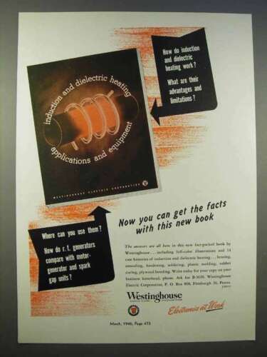 1946 Westinghouse Induction and Dielectric Heating Ad - Afbeelding 1 van 1