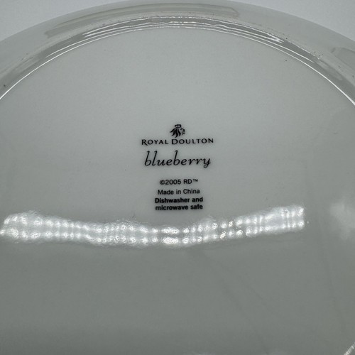 ROYAL DOULTON Blueberry 3 Piece Set Dinner & Salad Dessert Plate Bowl Yellow NEW - Picture 12 of 24