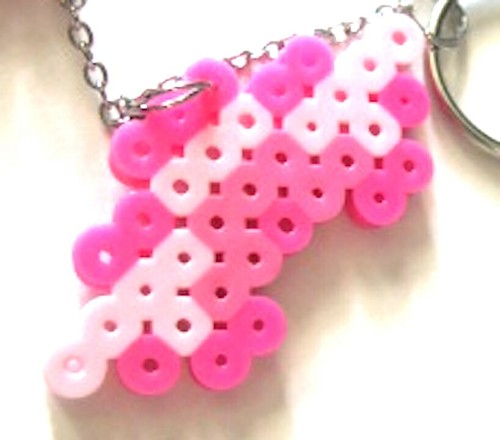 Perler Beads Disney Princess Aurora w/ Crown Keychain - Picture 2 of 3