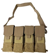 VISM Magazine Carrier Tote MOLLE 8-Mag Pouch for Rifle Bandolier Hunt Shoot TAN