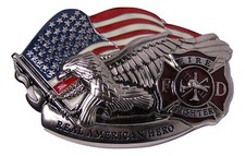 Fire Fighter Department Hero Belt Buckle 4x3 inches 